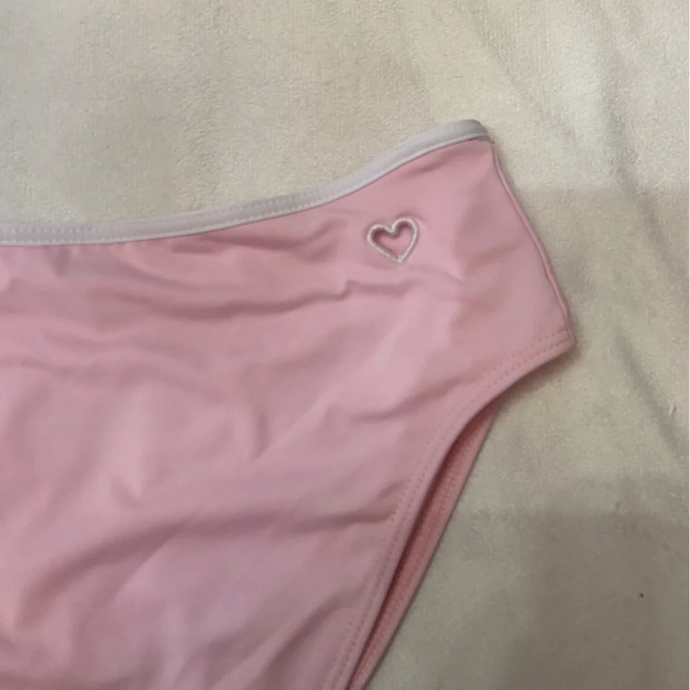 New! Frankies Bikinis Estella Bikini Bottom pink with heart cutout 1647